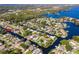 Aerial view showcasing the property's waterfront location at 41 Cypress Dr, Palm Harbor, FL 34684