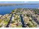 Aerial view showing home's waterfront location on a canal at 41 Cypress Dr, Palm Harbor, FL 34684