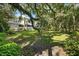 Large backyard with lush green grass and mature trees at 321 S Brooksville Ave, Brooksville, FL 34601