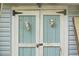 Close-up of shed doors decorated with deer skulls at 14335 Snow Memorial Hwy, Brooksville, FL 34601