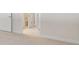 The hallway has neutral carpeting and white trim, leading to a bathroom and bedroom at 11512 Weaver Hollow Rd, New Port Richey, FL 34654