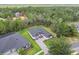 Overhead angle of a luxurious home with lush landscaping, perfectly situated in a tranquil, wooded neighborhood at 6109 Dusk Rose Ln, Brooksville, FL 34601