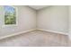 Carpeted bedroom with base molding and one window at 6109 Dusk Rose Ln, Brooksville, FL 34601