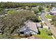 Aerial view showcasing the home's backyard and surrounding neighborhood at 9142 Brooker Dr, New Port Richey, FL 34655