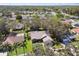 Aerial view of single-Gathering home in residential neighborhood at 9142 Brooker Dr, New Port Richey, FL 34655