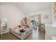 bedroom with toddler bed, toys, and backyard access at 9142 Brooker Dr, New Port Richey, FL 34655