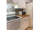 White appliances and butcher block counters at 11200 86Th Ave # 204, Seminole, FL 33772