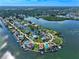 Wide aerial view showing the location of the property on a beautiful island at 6428 Driftwood Dr, Hudson, FL 34667