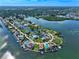 Aerial view of property located on a quiet island community at 6428 Driftwood Dr, Hudson, FL 34667