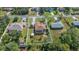 Aerial view highlighting the home's backyard and surroundings at 12233 Pitcairn St, Brooksville, FL 34613