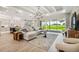 Living area with sectional sofa, sliding doors opening to a scenic view at 6406 Summit View Dr, Brooksville, FL 34601
