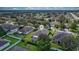 Aerial view of a house and neighborhood, showcasing the property's location and surrounding area at 13517 Hunters Point St, Spring Hill, FL 34609