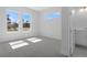 Bright bedroom features plush gray carpet, and large windows for lots of natural light at 19364 Sheltered Hill Dr, Brooksville, FL 34601