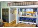 Kitchen with a breakfast bar and blue barstools at 1775 Cupecoy Cir # O4, Lutz, FL 33558