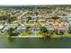 Aerial view of waterfront home with private pool at 10316 Amadeus Dr, Port Richey, FL 34668