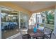 Screened porch with patio furniture and view at 13360 Wrenwood Cir, Hudson, FL 34669