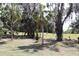 Lush backyard featuring tall palm trees, mature trees, and a spacious green area for playing or entertaining at 6392 Summit View Dr, Brooksville, FL 34601