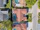 Bird's-eye view of the property and surrounding homes at 7310 Rockwood Dr, Port Richey, FL 34668