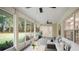 Relaxing screened porch with furniture staging, and wooded views at 13080 Old Crystal River Rd, Brooksville, FL 34601