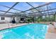 Large screened pool with patio and seating area at 13242 Little Farms Dr, Spring Hill, FL 34609