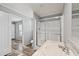Bathroom featuring glass shower and sink at 4304 Buena Vista Ln, Holiday, FL 34691