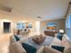 Spacious living room with light sofas and coffee table at 6417 Sutherland Ave, New Port Richey, FL 34653