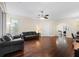Spacious living room with hardwood floors at 1931 Sassafras Dr, Wesley Chapel, FL 33543