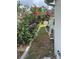 Landscaped backyard with lush greenery and storage shed at 8353 Forest Oaks Blvd, Spring Hill, FL 34606