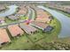 Aerial view showing home location in a lakefront community at 10693 Calluna Dr, Odessa, FL 33556