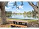 Park bench overlooking a calm river and homes at 203 S Spring Blvd, Tarpon Springs, FL 34689