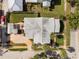 Top-down view of a house with a paved driveway at 203 S Spring Blvd, Tarpon Springs, FL 34689
