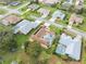 Community view showcasing a home with a pool and solar panels at 3527 Conifer Loop, Spring Hill, FL 34609