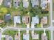 Bird's-eye view of neighborhood featuring houses with pools at 3527 Conifer Loop, Spring Hill, FL 34609