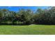 Peaceful backyard view of a canal, lush greenery, and grassy area at 11610 Boynton Ln, New Port Richey, FL 34654