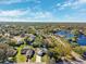 Aerial view of a neighborhood near a lake at 8412 Dunnellon Rd, Weeki Wachee, FL 34613