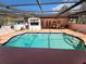 Backyard pool with an enclosed lanai provides a private oasis for relaxation and recreation at 12266 Birch St, Brooksville, FL 34613