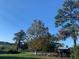 This property features a large grassy area with mature trees and a small animal enclosure at 8700 Ross Ln, New Port Richey, FL 34654