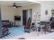 Outdoor patio with ceiling fan,tv, and ample space for entertaining at 11261 Redgate St, Spring Hill, FL 34609
