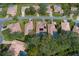 Aerial view of houses with solar panels and pools at 9144 Alexandria Dr, Weeki Wachee, FL 34613