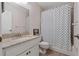 Updated bathroom with granite countertop and bathtub at 12141 Spartan Way # 204, Hudson, FL 34667