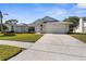 Front view of a single-Gathering home with a two-car garage at 1023 Greenturf Rd, Spring Hill, FL 34608