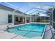 Large swimming pool with screened enclosure at 1023 Greenturf Rd, Spring Hill, FL 34608