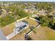 Aerial view of a single-Gathering home with a pool and large backyard at 11363 Trumbull Dr, Spring Hill, FL 34609