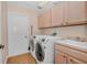 Laundry room with washer, dryer, and utility sink at 11445 Deercroft Ct, Spring Hill, FL 34609