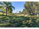 Spacious backyard with lush landscaping and mature trees at 11544 Mcleod St, Spring Hill, FL 34609