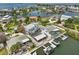 Wide aerial showcasing waterfront property at 3232 Gulf Coast Dr, Hernando Beach, FL 34607