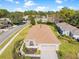 Aerial view of single-Gathering house, showcasing its exterior and landscaping at 4201 Silver Berry Ct, Spring Hill, FL 34609