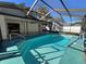 Relaxing screened-in pool featuring bright blue water and a serene backyard setting at 1000 Godfrey Ave, Spring Hill, FL 34609