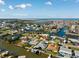 Aerial view of waterfront homes and community at 13610 Evelane Dr, Hudson, FL 34667