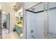 Clean bathroom with a walk-in shower and vanity at 5211 Karlsburg Pl, Palm Harbor, FL 34685